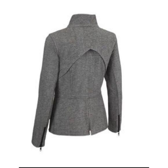 Cabi Womens Asymmetrical Zip Up Moto Jacket Size XS Gray Short Career Casual. - Picture 3 of 12